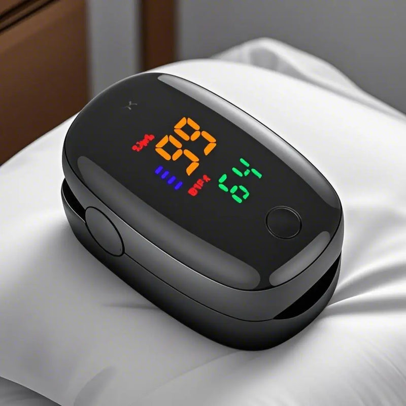 Keep your health in check with Danoz Finger Clip Heart Rate Meter! This sleek black gem oximeter easily measures your fingertip oxygen levels, Buy 1 Get 1 Free!