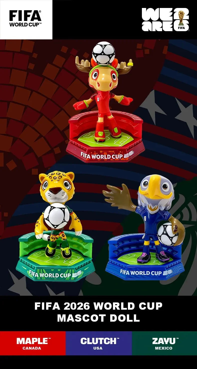 Danoz CollectSmart 🏆 | FIFA Official Licensed 2026 World Cup Mascot 3-Piece Figurine Set | Maple, Zayu & Clutch | 6cm | Fan Collectible | Free Postage!