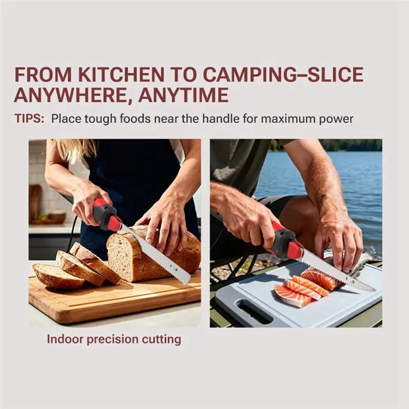 Danoz KniveSmart – Slice Like a Pro, Every Time! 🔪⚡ | Cordless Electric Carving Knife | USB Rechargeable | 7CR Steel Blade | 21,000 RPM | Perfect for Bread, Meat & More!