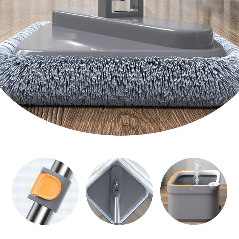 🧹 Danoz CleanSmart | SpinClean Mop with Bucket | Self-Cleaning | Hand-Free | 360° Rotatable | 2 Washable Pads | Multi-Surface Cleaning