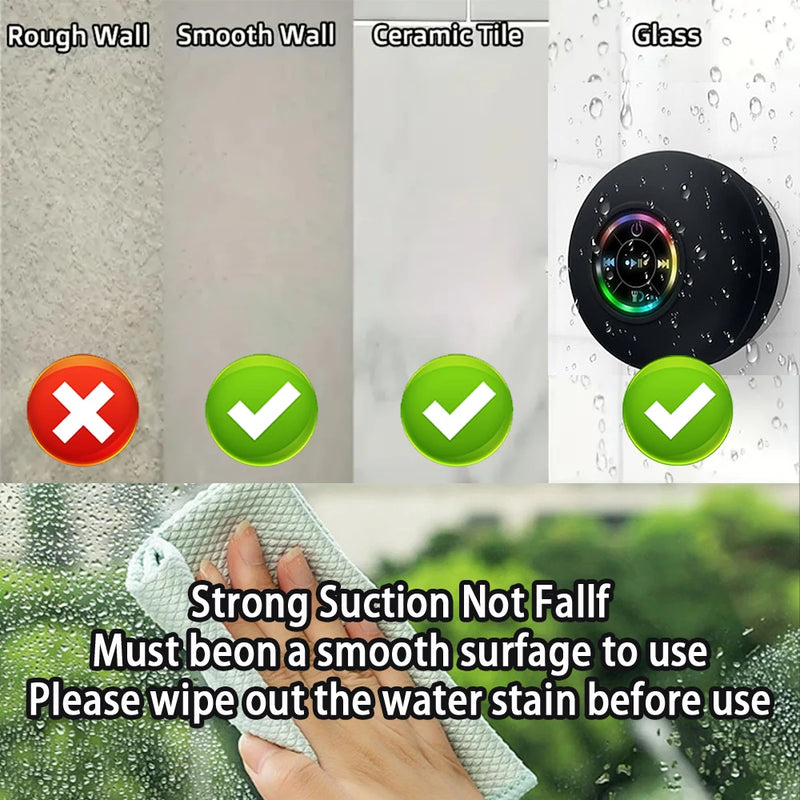Danoz SoundSmart – Pump Up the Jams Anywhere! Portable Wireless Bluetooth Speaker with LED Light, IPX4 Waterproof & Suction Cup – Perfect for Bathroom, Outdoors & More – Buy 1 Get 1 More! 🔊💡🚿