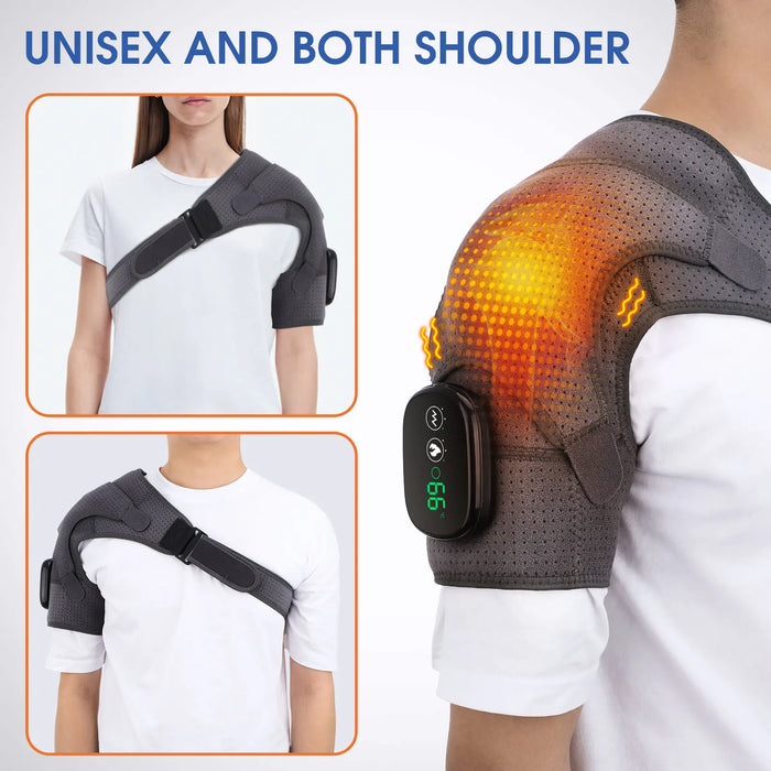 Danoz Health 🧑‍⚕️ Electric Heating Shoulder Massager Vibration Massage Shoulder Brace Support Belt Arthritis Pain Relief Physiotherapy Belt