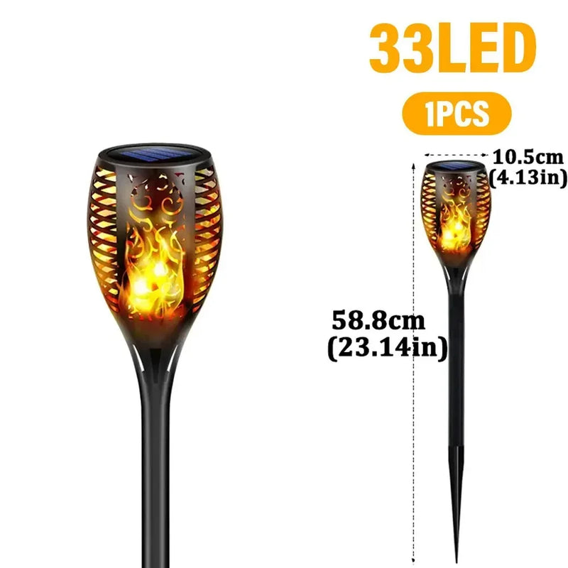 🔥 Danoz LightSmart | Solar Flickering Flame Torch Garden Light | 12 / 33 / 96 LED | IP65 Waterproof | Auto Dusk-to-Dawn | 2-4 Pack