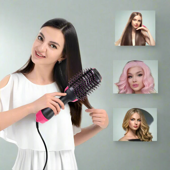 Danoz Beauty - One Step Hot Air Brush Salon Professional Hair Dryer & Volumizer - Negative Ion Generator Hair Straightener Curler