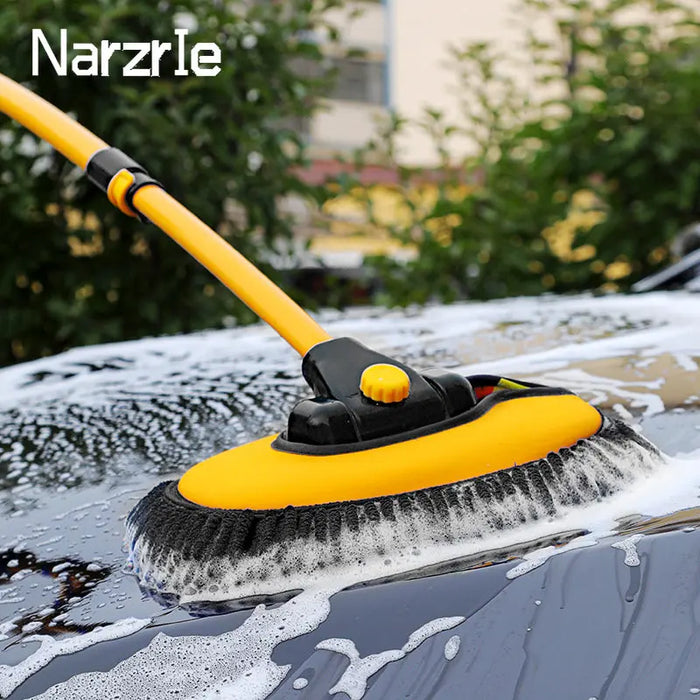 Efficiently clean your car with Danoz Direct's telescoping car wash mop. With a long handle and a retractable bent bar