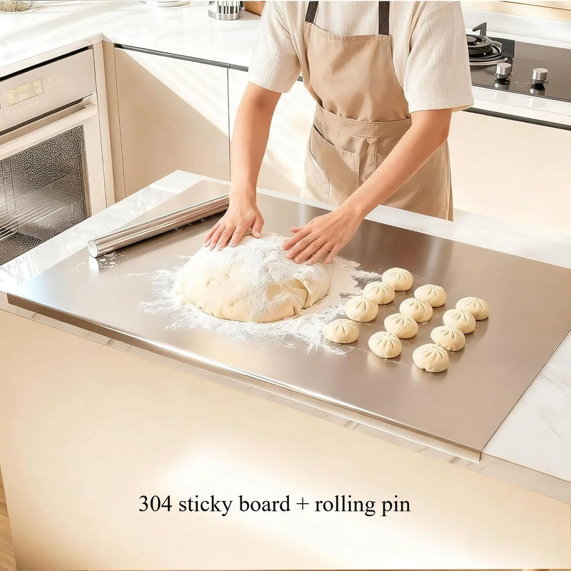 🔪 Danoz KitchenSmart | 304 Food Grade Stainless Steel Chopping Board | Non-Slip Edge | Large 40x50cm | Cutting Board for Vegetables, Pastries & More ✨