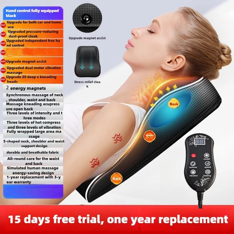 Danoz MassageSmart 💪 | Electric Shiatsu Neck & Back Massage Pillow | Heating | Cervical Traction | Car & Home | 5 Models | Free Postage!