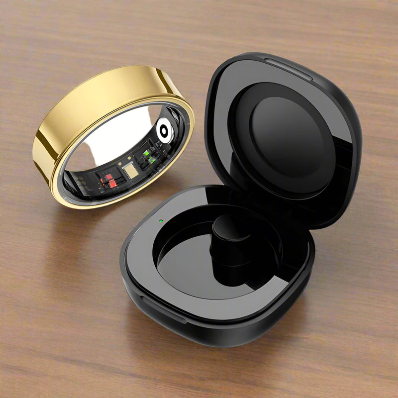 Danoz Smart - R09 Smart Ring Men Women with Charging Case, Heart Rate Blood Oxygen, Skin Temperature Monitor,5ATM Waterproof For Android iOS