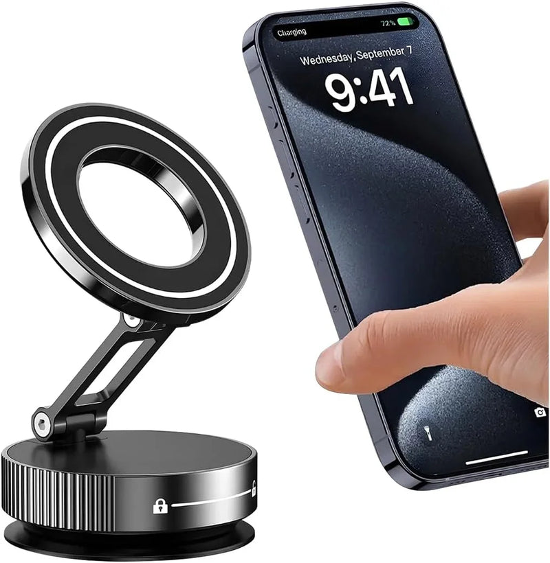 📱 Danoz PhoneSmart | Upgraded 360° Vacuum Magnetic Phone Holder | Car, Gym, Mirror & More | Hands-Free Suction Mount | Works with Any Smooth Surface | Black ✨🚗