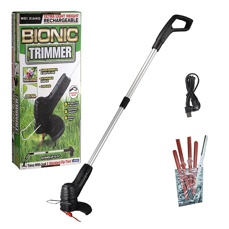 Danoz Garden - Electric Cordless Lawn Mower - USB Rechargeable Retractable Weeder + 5 Blade Kit