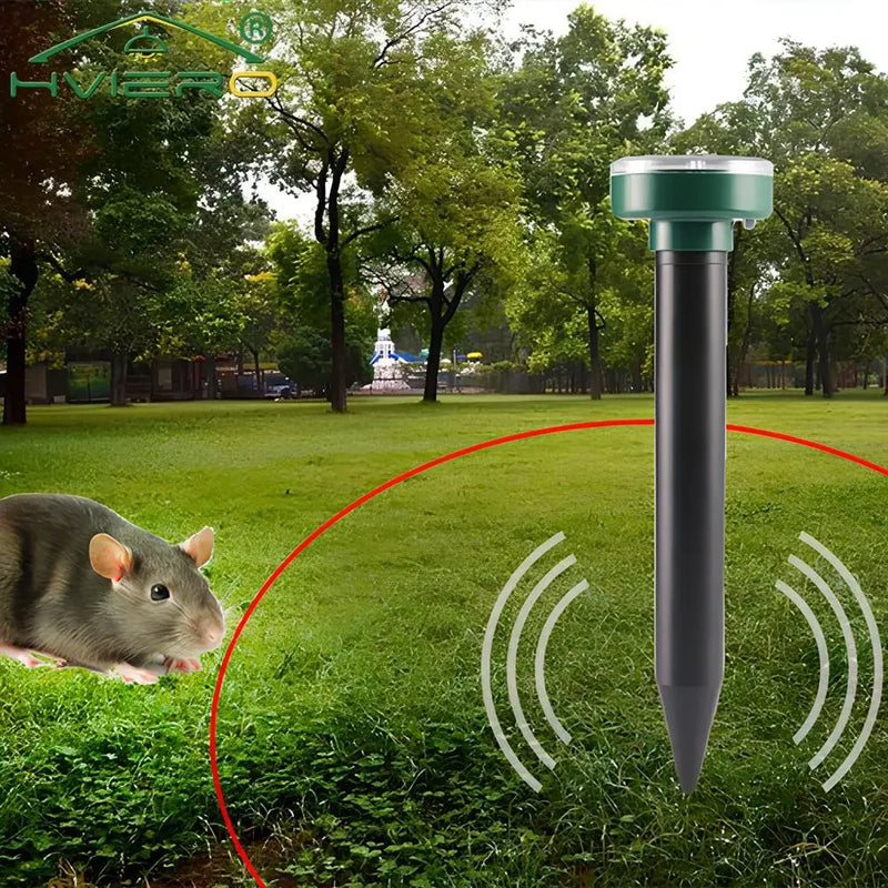 Keep your garden critter-free with Danoz Pest Outdoor Solar Repellent Lamp! This ultrasonic marvel uses electronic vibrations to send unwanted rodents, snakes, and insects