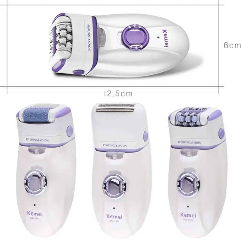 Danoz Epilady 3-in-1! USB rechargeable, This handy epilator effortlessly glides through leg hair, shapes your bikini line, and even pampers your feet with a gentle pedicure!