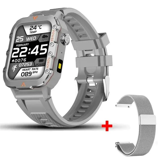 ⌚ Danoz TechSmart | Ola Esporte Military Outdoor Smart Watch | 1.73" HD | LED Flashlight | Bluetooth Calling | Heart Rate SpO2 | Life Waterproof ✨