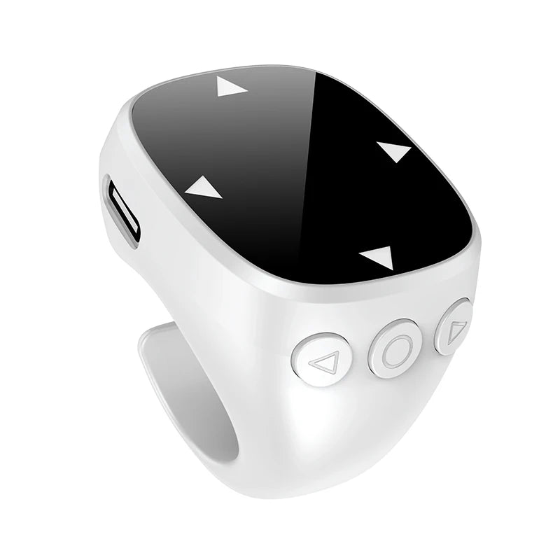 💍 Danoz TechSmart | Ola Esporte Fingertip Remote Scrolling Ring | Bluetooth 5.3 | TikTok & Reels Scroll | Selfie | eBook | Volume | 12-Hr Battery | Black, White & Pink