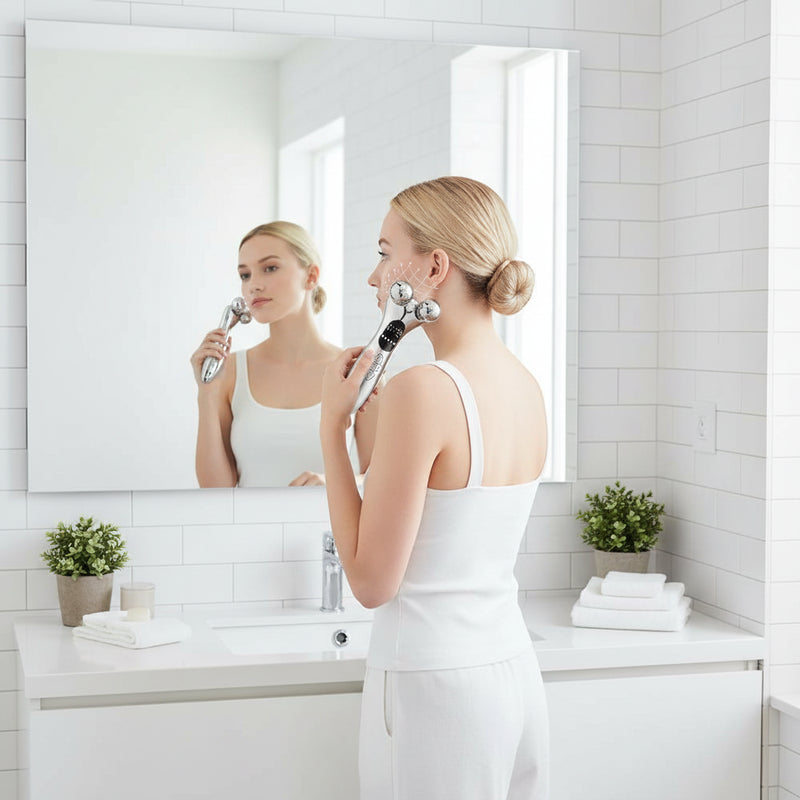 Smooth, tighten, and lift your skin with Danoz Direct's Electric Facial Beauty Instrument. Using micro-current technology and LED display