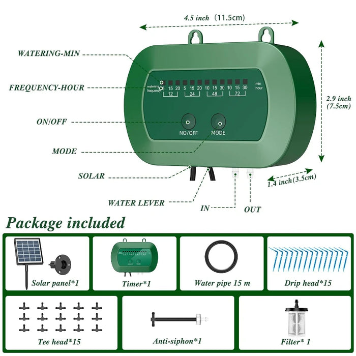 Keep your potted plants hydrated with Danoz Direct Drip Irrigation Kit. Solar-powered system ensures optimal watering for your garden