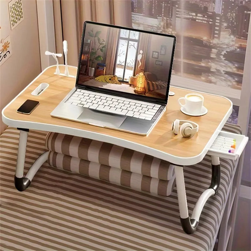 Danoz DeskSmart – Work, Study & Relax in Total Comfort! 💻✨ | Portable Foldable Laptop Desk with USB Ports, Storage Drawer & Cup Holder | Perfect for Bed, Couch & Home Office!