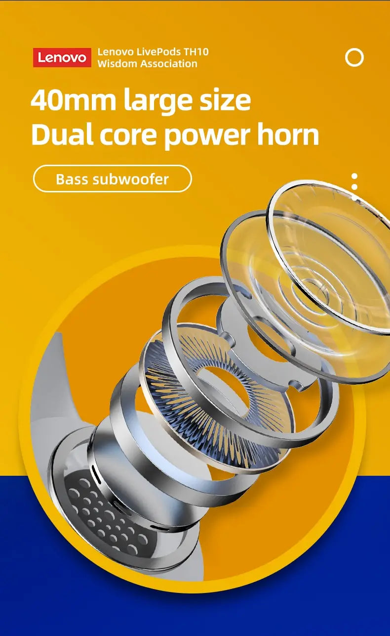 Experience Quality sound and convenient hands-free calling with Danoz Direct - Lenovo Thinkplus Headphone Bluetooth Earphones