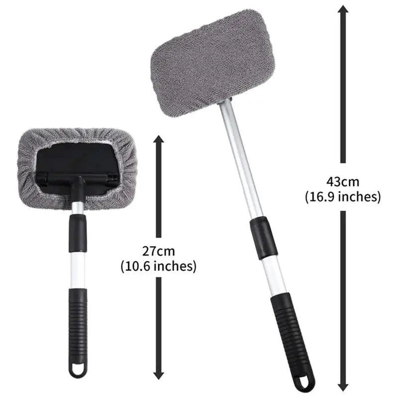 Danoz CarSmart WindshieldMagic 🚗 | Extendable Car Windshield Cleaner | 180° Rotating Head | Microfiber Pads | Interior Glass & Window Cleaning Tool