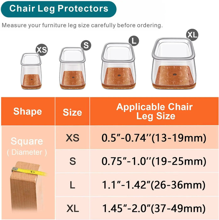 Protect your hardwood floors and keep your furniture in place with Danoz Direct's 24pcs Square Chair Leg Floor Protectors!