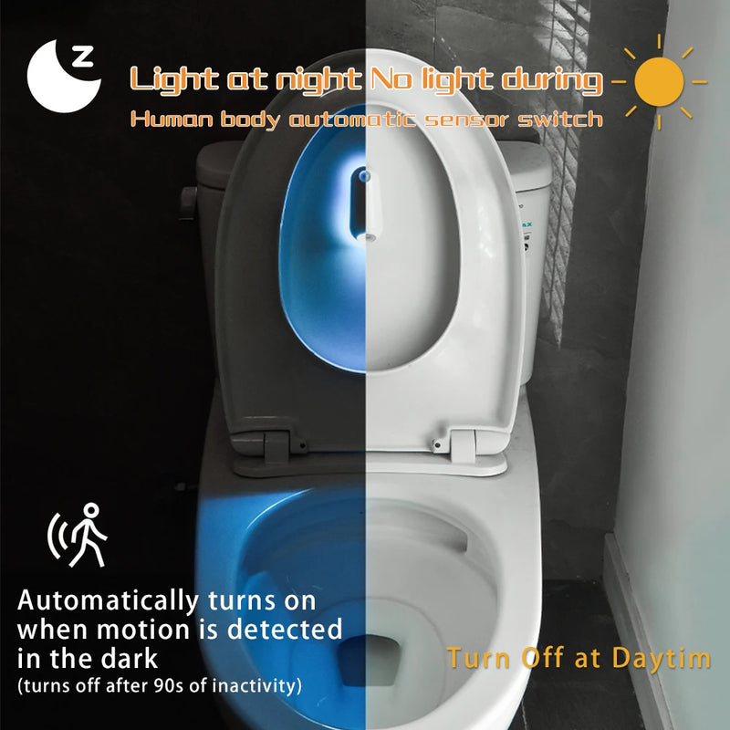 Danoz Smart - Toilet Night Light Motion Sensor Light Toilet Bowl Light RGB 7Color Changing For Bathroom Decoration LED Rechargeable LED Light - Buy 1 Get 1 Free