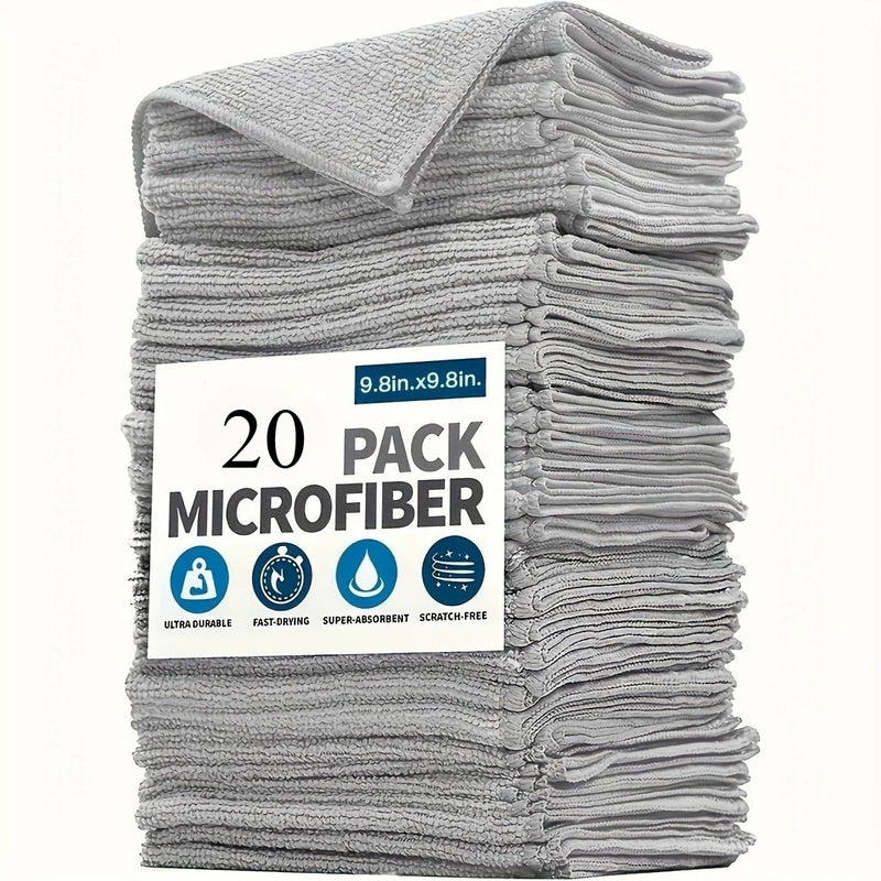🧹 Danoz CleanSmart | Thicken Microfiber Cleaning Cloths | Lint-Free | Super Absorbent | Reusable | 25×25cm | Car, Windows & Home | 20 or 50 Pack