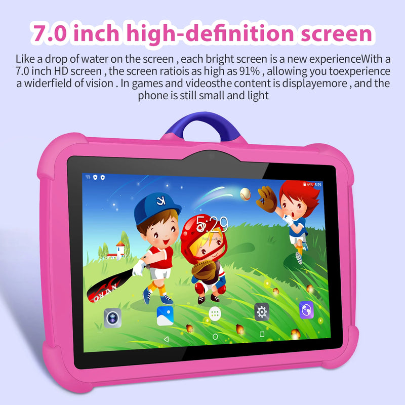 Danoz My AI Tablet - Cartoon Kids Tablet 7 Inch Quad Core 4GB RAM 64GB ROM Android Learning Education Games Tablets Children's Gifts