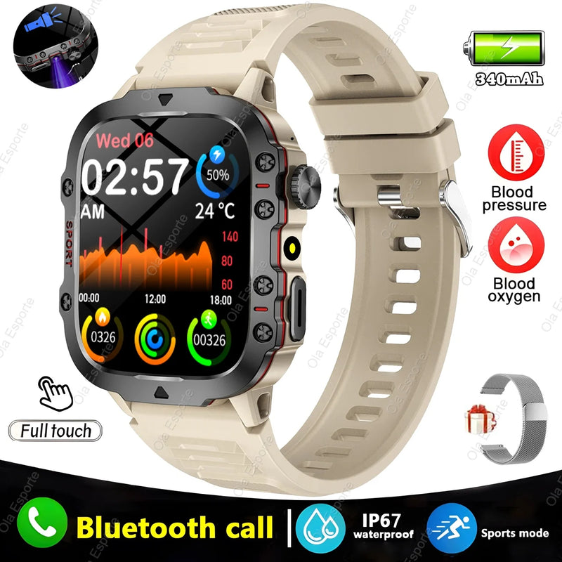 Danoz TechSmart - Men Smartwatch Flashlight Bluetooth Call Fitness Clock IP68 Waterproof Sports Men for Android IOS Smart Watch 2025 New