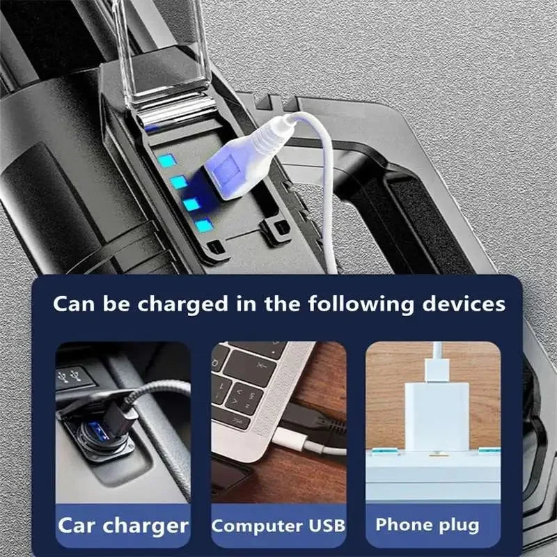 Light up your adventures with Danoz High Power LED Flashlight! This waterproof and USB rechargeable spotlight delivers super bright, focused beams perfect for camping, fishing and so much more