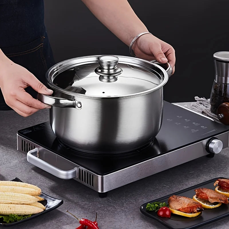 Danoz CookSmart - 8 Piece Super Quality, Stainless Steel Pot Set, with lids, Large Capacity, Suitable for any Cooking - Free Postage! + 5 Years Warranty!