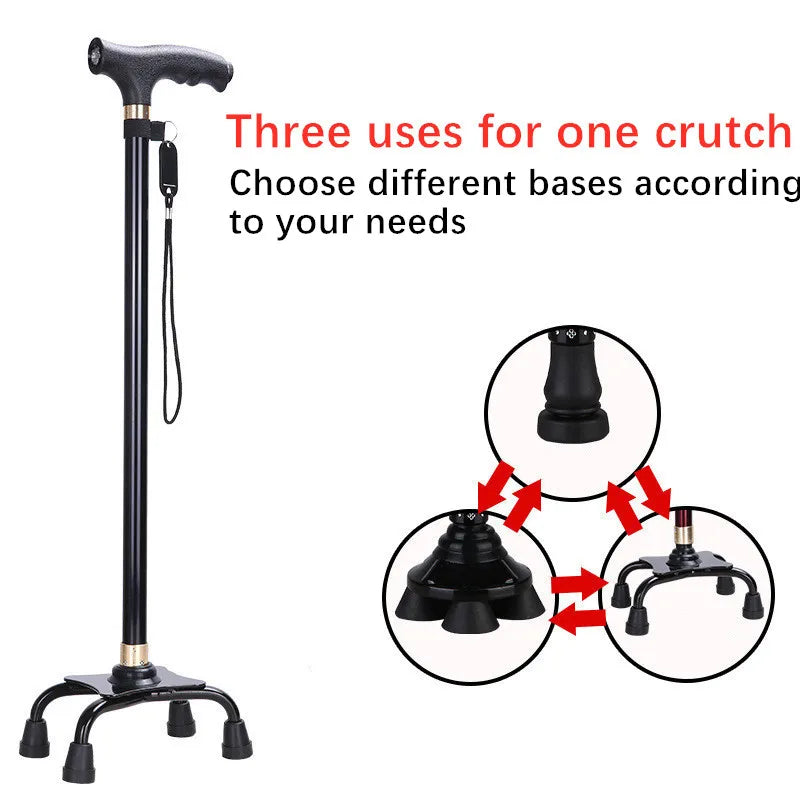 🦴 Danoz AidSmart | Multifunctional LED Walking Cane & Stick | Retractable Aluminium Alloy | 10-Step Adjustable Height | Non-Slip | Anti-Drop Wrist Strap | Perfect Gift for Seniors ❤️✨