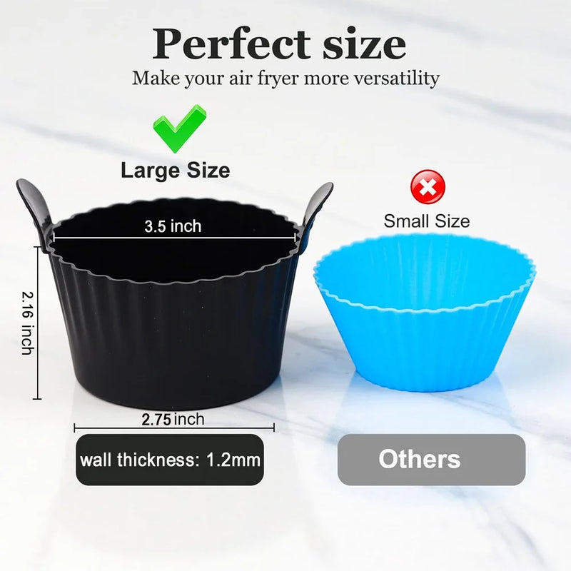 Danoz CookSmart - Silicone Air Fryer Egg Poacher Silicone Cupcake Baking Cups Ramekins For Air Fryer Ovens Air Fryer Silicone Basket