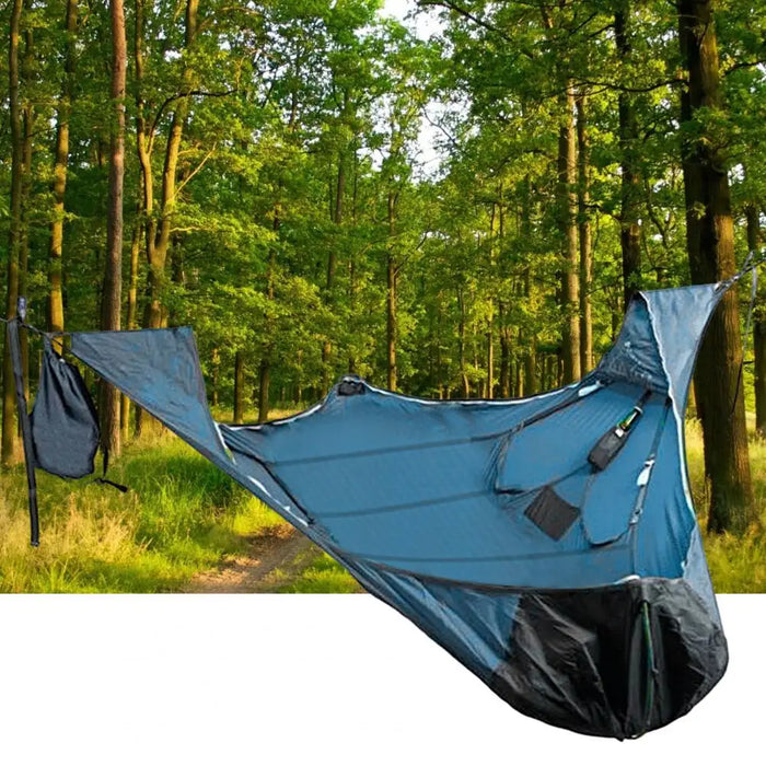 Danoz Outdoors - Anti-tear Anti-mosquito Solid Straps Camping Hammock with Bed Net Outdoor Camping Portable Multi-person Hammock