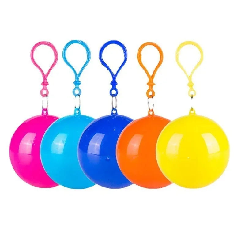 ☔ Danoz RainSmart | Mini Portable Raincoat Ball | Disposable Emergency Rain Poncho | Keyring Clip | Compact Waterproof Cape for Hiking, Camping & Travel | 5 or 10 Pack