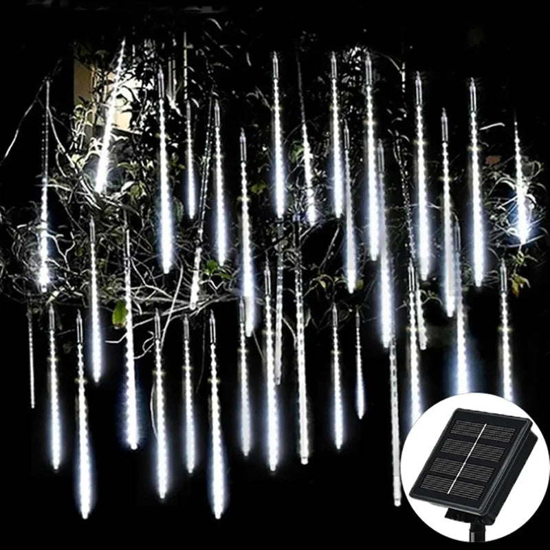Danoz Lights -Solar Meteor Shower Rain String Lights Waterproof Garden Light 8 Tubes Christmas Tree Holiday Party Wedding Holiday Decoration