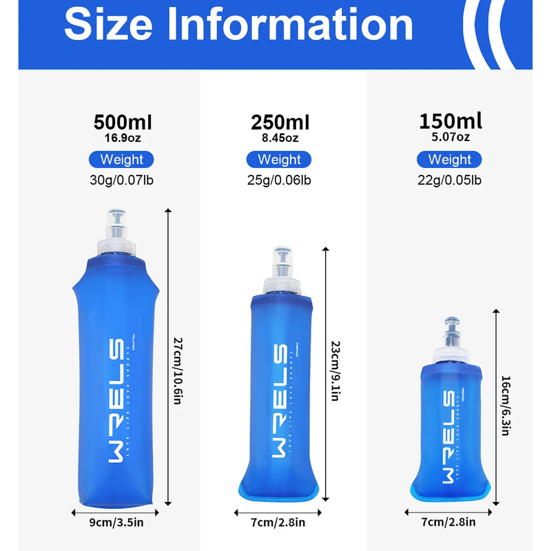 Danoz WaterSmart - 150ml/250ml/500ml Outdoor Collapsible Silicone Bite Size Water Bottle Running Camping - Buy 1 Get 1 Free!