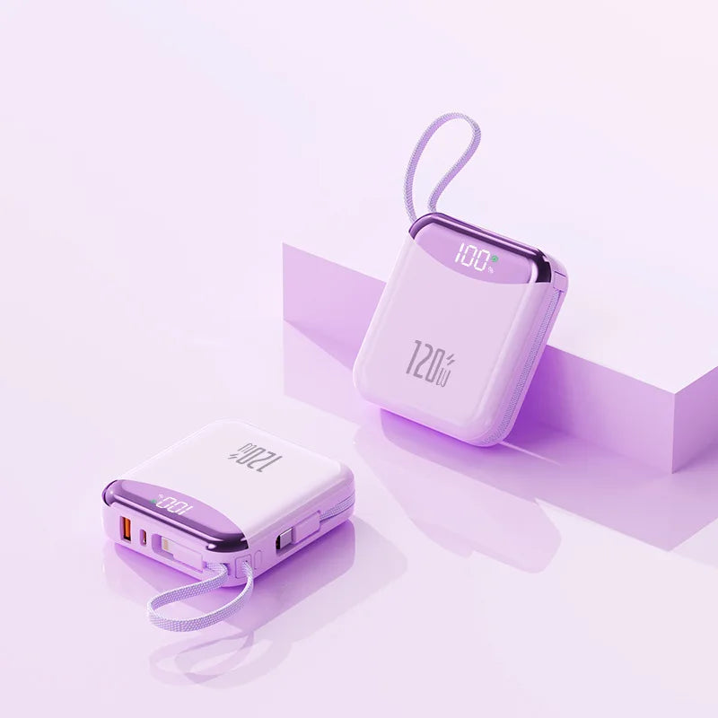 ⚡ Danoz PowerSmart | 165W 20,000mAh Mini Power Bank | Fast Charge | USB-C | Digital Display | LED Lamp | Black, White, Blue, Beige & Purple