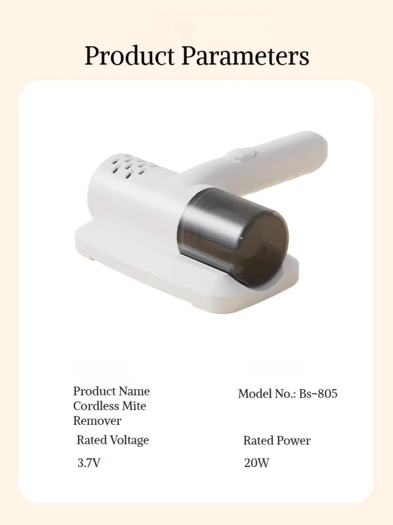 Danoz CleanSmart MiteMaster Wireless Handheld Vacuum 🦠 | UV Mite & Pet Hair Removal | Powerful Suction | USB Rechargeable | Bed, Sofa, Car & Carpet | Lightweight & Portable!