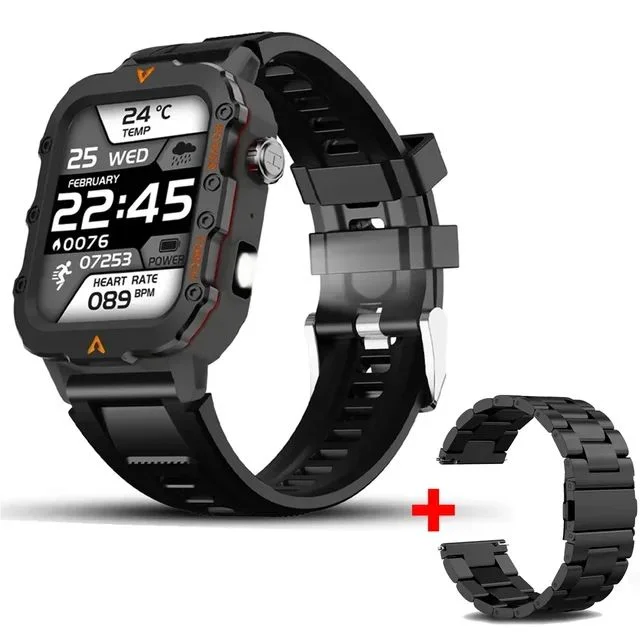 ⌚ Danoz TechSmart | Ola Esporte Military Outdoor Smart Watch | 1.73" HD | LED Flashlight | Bluetooth Calling | Heart Rate SpO2 | Life Waterproof ✨