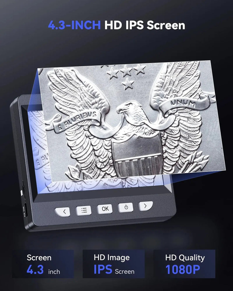 Danoz Smart 🔬 4.3 Inch Digital Microscope. Featuring 1080P and up to 1000x magnification.