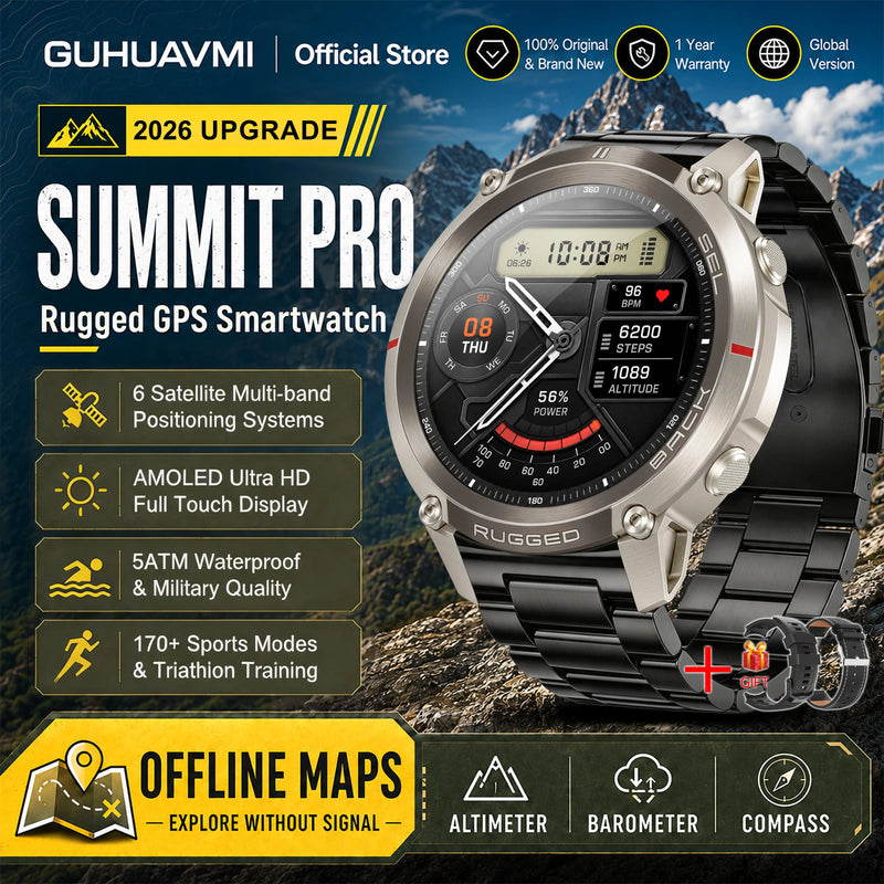 ⌚ Danoz WatchSmart | 2026 Military GPS Smartwatch | 1.43" AMOLED | Offline Map | 5ATM | 170+ Sports | Bluetooth Call | 500mAh | Men & Women