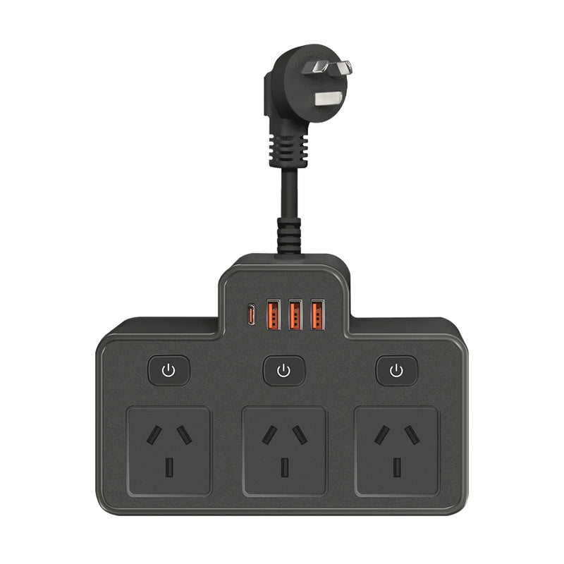 Danoz PowerSmart - Power Strip AU Multitap Wall Mounted Independent Switch Power Socket With USB C Charging Ports Network Filter Adapter - Buy 1 Get 1 Free!