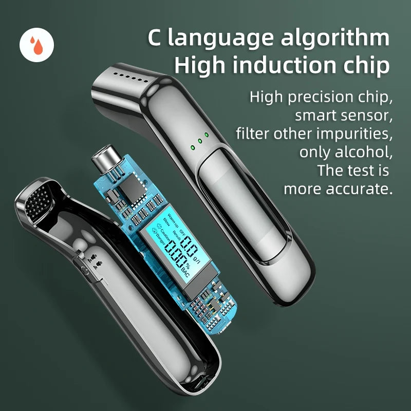 Danoz SafetySmart 🍺🚗🚨 Non-Contact Breathalyzer Alcometer | High-Precision Semiconductor Sensor | USB Rechargeable | LCD Display | Instant BAC Results | Buy 1 Get 1 More! 🎉