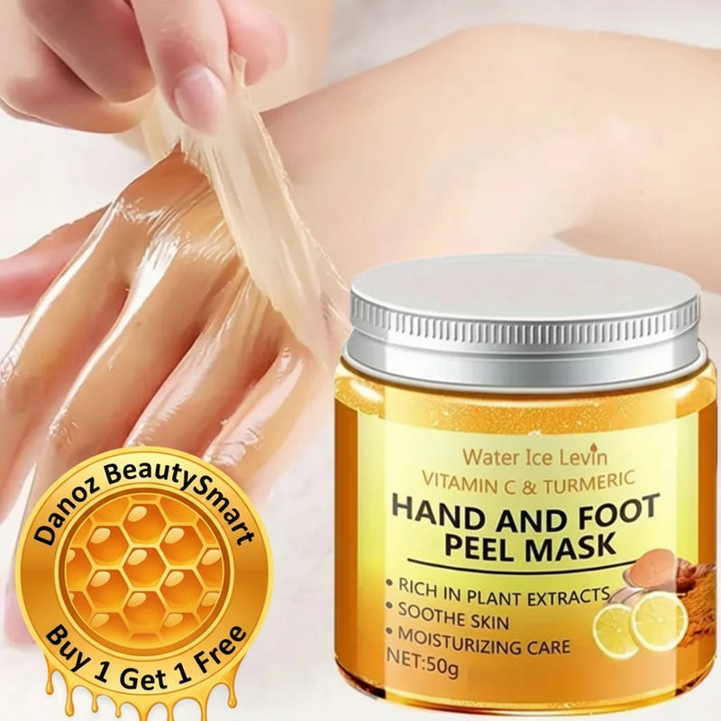 Danoz BeautySmart - Vitamin c and turmeric hand wax mask for hands and feet, smoothing skin, gently cleansing hand mask. Buy 1 Ger 1 Free!