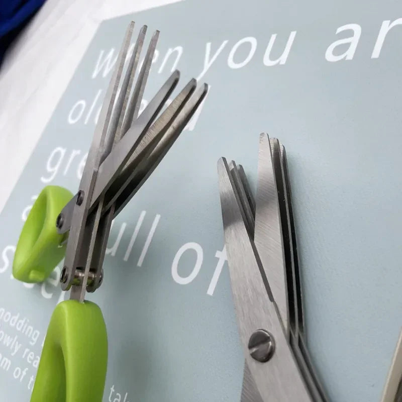 ✂️ Danoz CookSmart | Multi-Layer Stainless Steel Kitchen Scissors | 3 or 5 Blade | Herb, Scallion & Laver Cutter | Cooking Tool