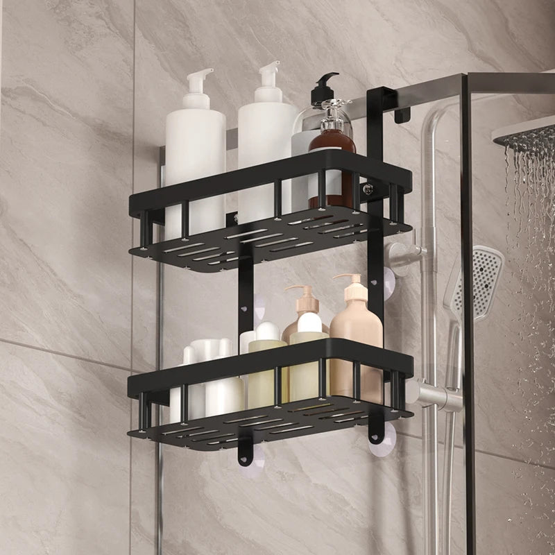 Danoz Bathrooms -  Maximize your bathroom space with this versatile shower wall-mounted storage rack. Featuring 2/3 convenient layers, it's perfect for organizing shower gels, toiletries, and bathroom essentials