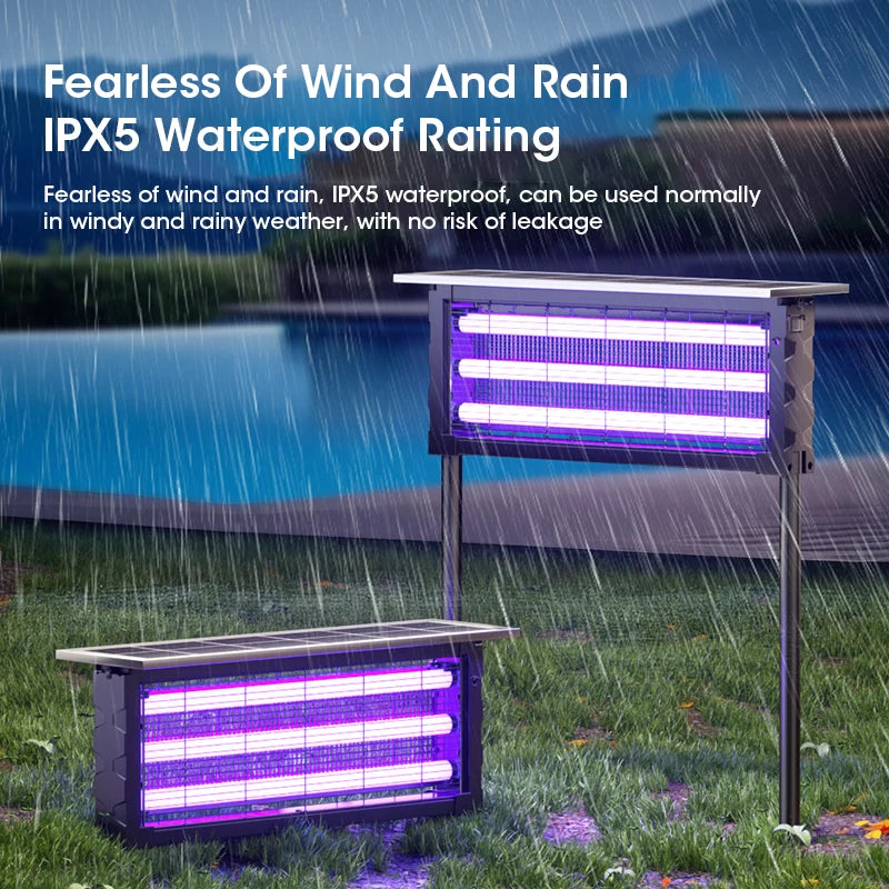 Keep your outdoor spaces mosquito-free without the hassle! with Danoz solar-powered or USB insect killer lamp harnesses the sun's energy to attract and eliminate flying pests