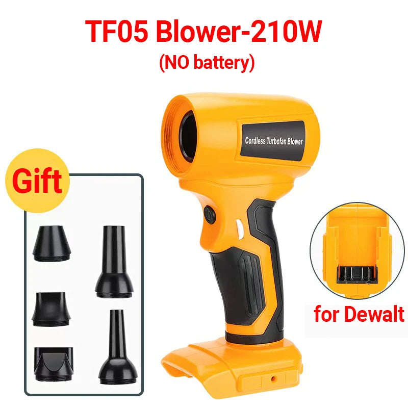 Danoz Tools - Mini Jet Blower Portable Violent Turbo Fan For Makita/Dewalt/Milwaukee/Bosch/Ryobi 18V 20V Li-ion Battery Wireless Handheld Fan