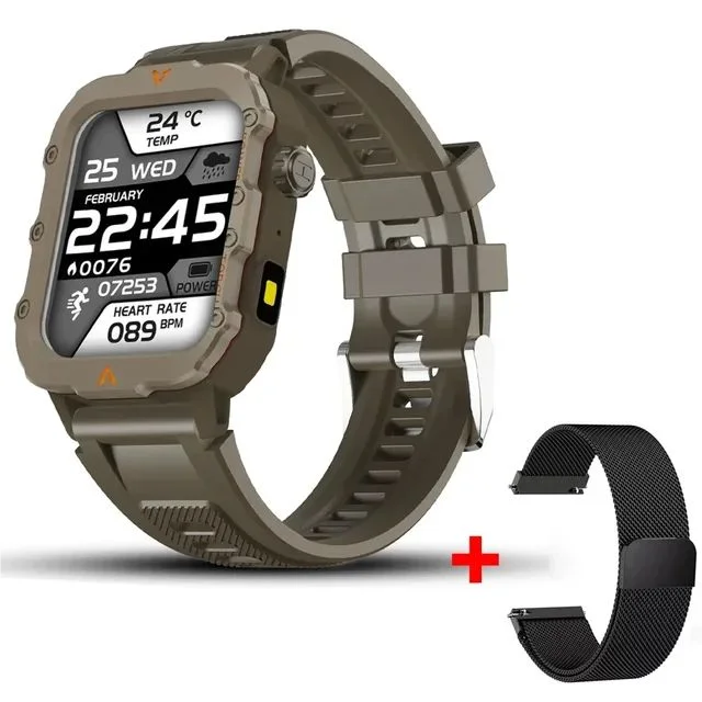⌚ Danoz TechSmart | Ola Esporte Military Outdoor Smart Watch | 1.73" HD | LED Flashlight | Bluetooth Calling | Heart Rate SpO2 | Life Waterproof ✨