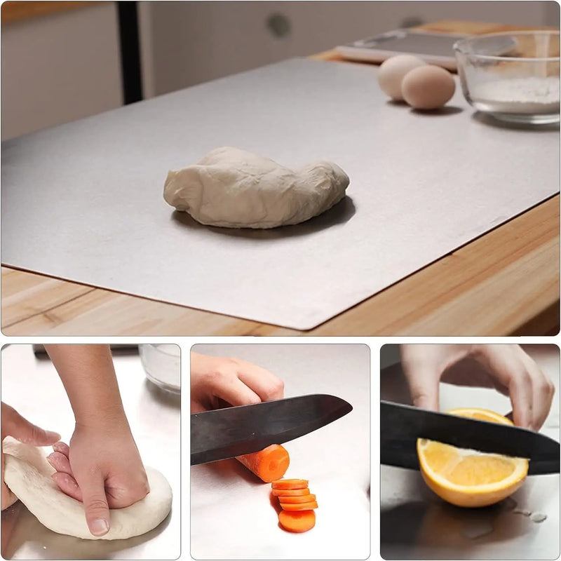 🔪 Danoz KitchenSmart | 304 Food Grade Stainless Steel Chopping Board | Non-Slip Edge | Large 40x50cm | Cutting Board for Vegetables, Pastries & More ✨
